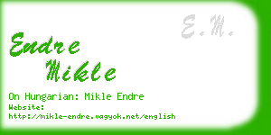 endre mikle business card